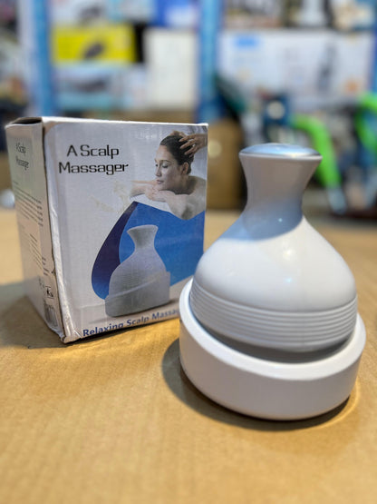 Electric Scalp Massager – Rechargeable Stress Relief & Hair Growth Massager with 4 Kneading Nodes