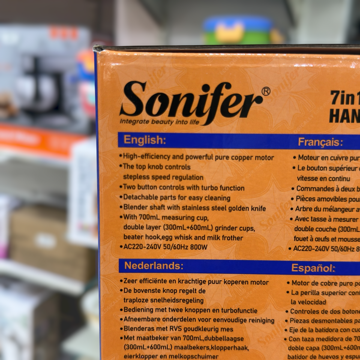 Sonifer 7-in-1 Hand Blender Set SF-8192S - 800W Pure Copper Motor