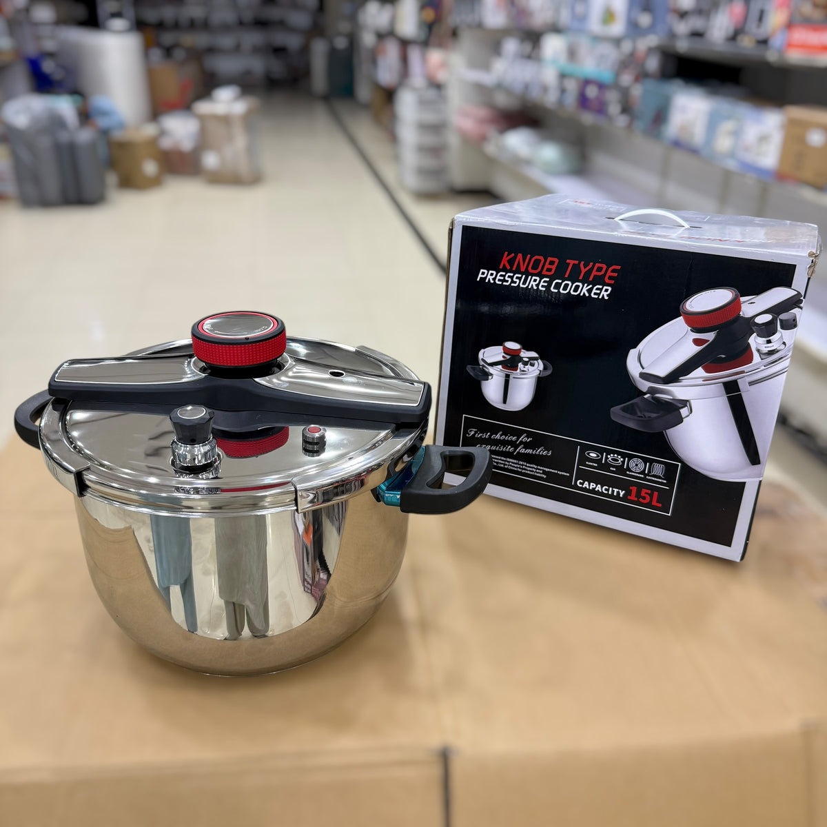 Knob Type Pressure Cooker 15L