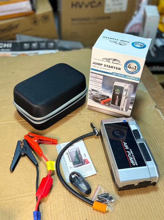 4-in-1 Jump Starter with Air Compressor 12V Diesel Universal - Buy Online in Pakistan