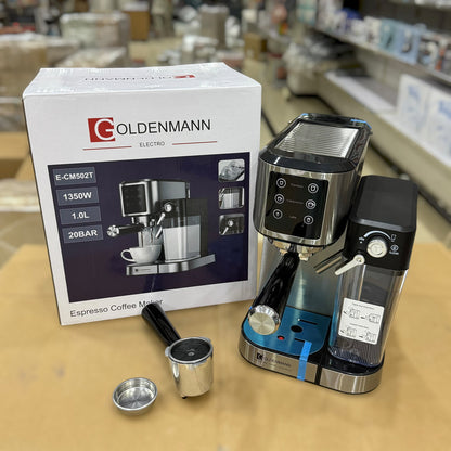 Goldenmann Espresso Coffee Maker - 1350W, 20 BAR, 1.0L (E-CM502T / E-CM508T)
