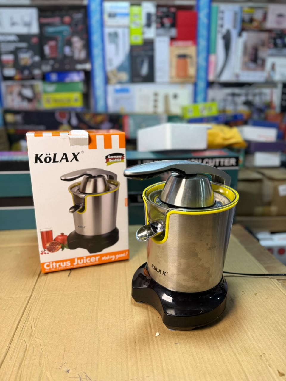 KOLAX Electric Citrus Juicer - Stainless Steel Press Juicer for Orange, Lemon & Pomegranate