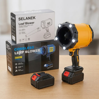 SELANEK Cordless Leaf Blower 2000W - 7000mAh Rechargeable Battery with LED Lights
