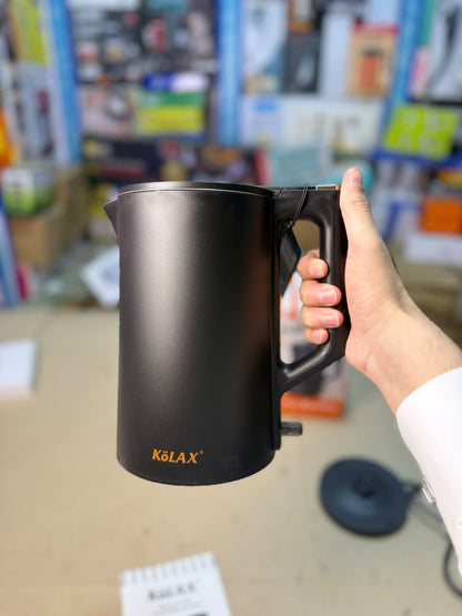 KOLAX Electric Kettle 901601 - Double-Wall Matte Black, Auto Shut-Off
