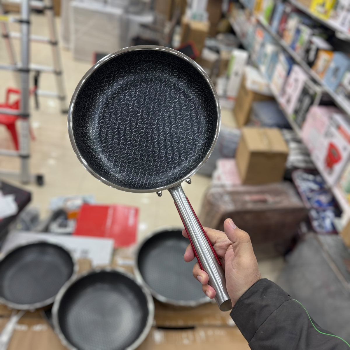 Honeycomb Non-Stick Stainless Steel Frying Pan - 22cm, 24cm, 26cm, 28cm, 30cm