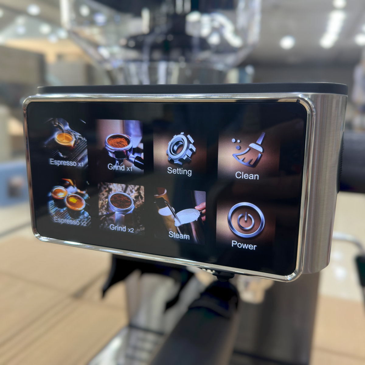 UAKEEN 1350W Espresso Coffee Machine with Built-In Grinder & LED Touch Screen (Model ZL-1509)