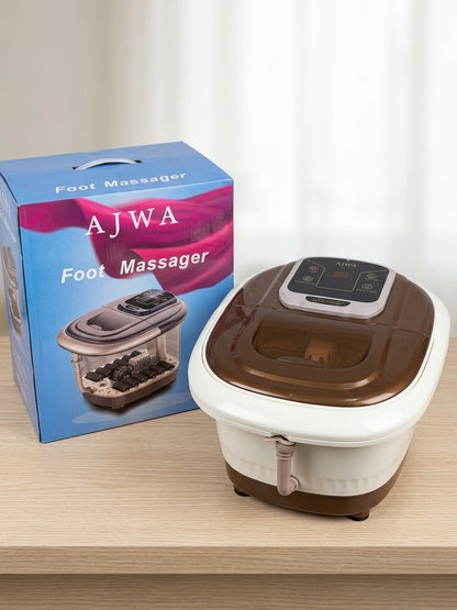 AJWA Foot Massager - Heated Foot Spa Bath with Bubble & Roller Massage