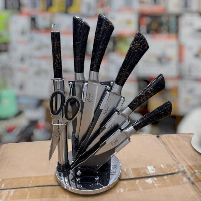 Bass 8pcs kitchen knife set [ Random color]