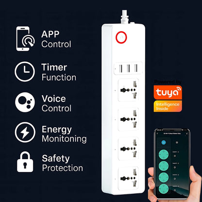 WiFi Smart Power Strip with 4 Outlets and 3 USB Ports