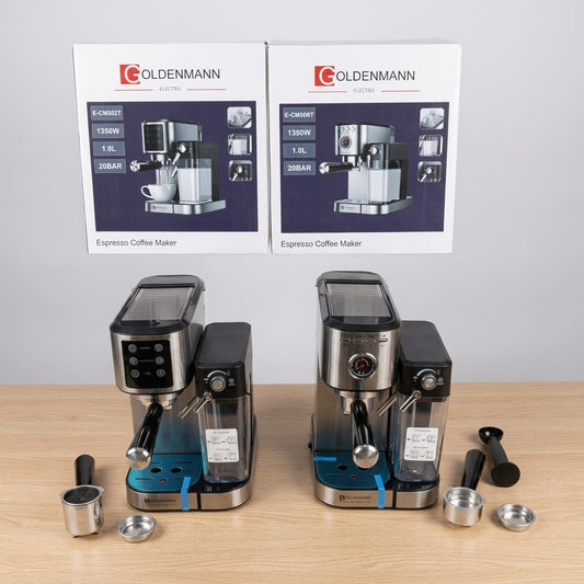 Goldenmann Espresso Coffee Maker - 1350W, 20 BAR, 1.0L (E-CM502T / E-CM508T)