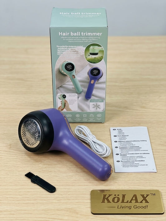 KOLAX Hair Ball Trimmer - Rechargeable Lint Remover with LED Display