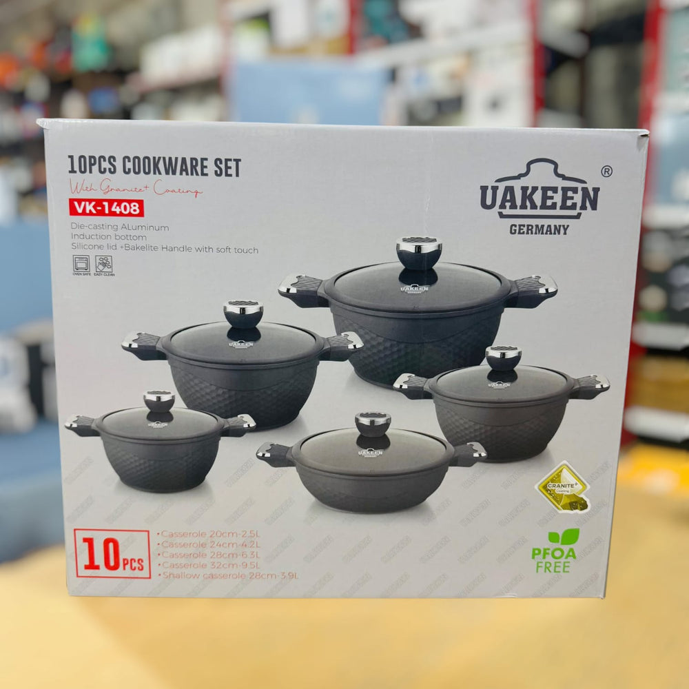 Uakeen Germany Induction Die-Cast Granite Cookware Set 10pcs VK-1408