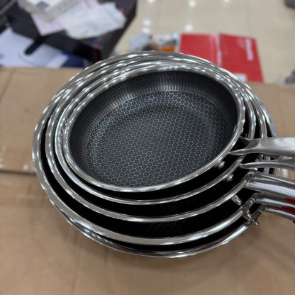 Honeycomb Non-Stick Stainless Steel Frying Pan - 22cm, 24cm, 26cm, 28cm, 30cm