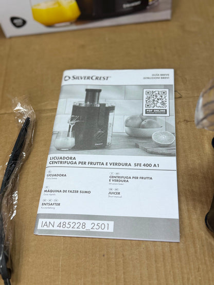 SilverCrest Juicer 400W Fruit & Vegetable Centrifuge SFE 400 A1