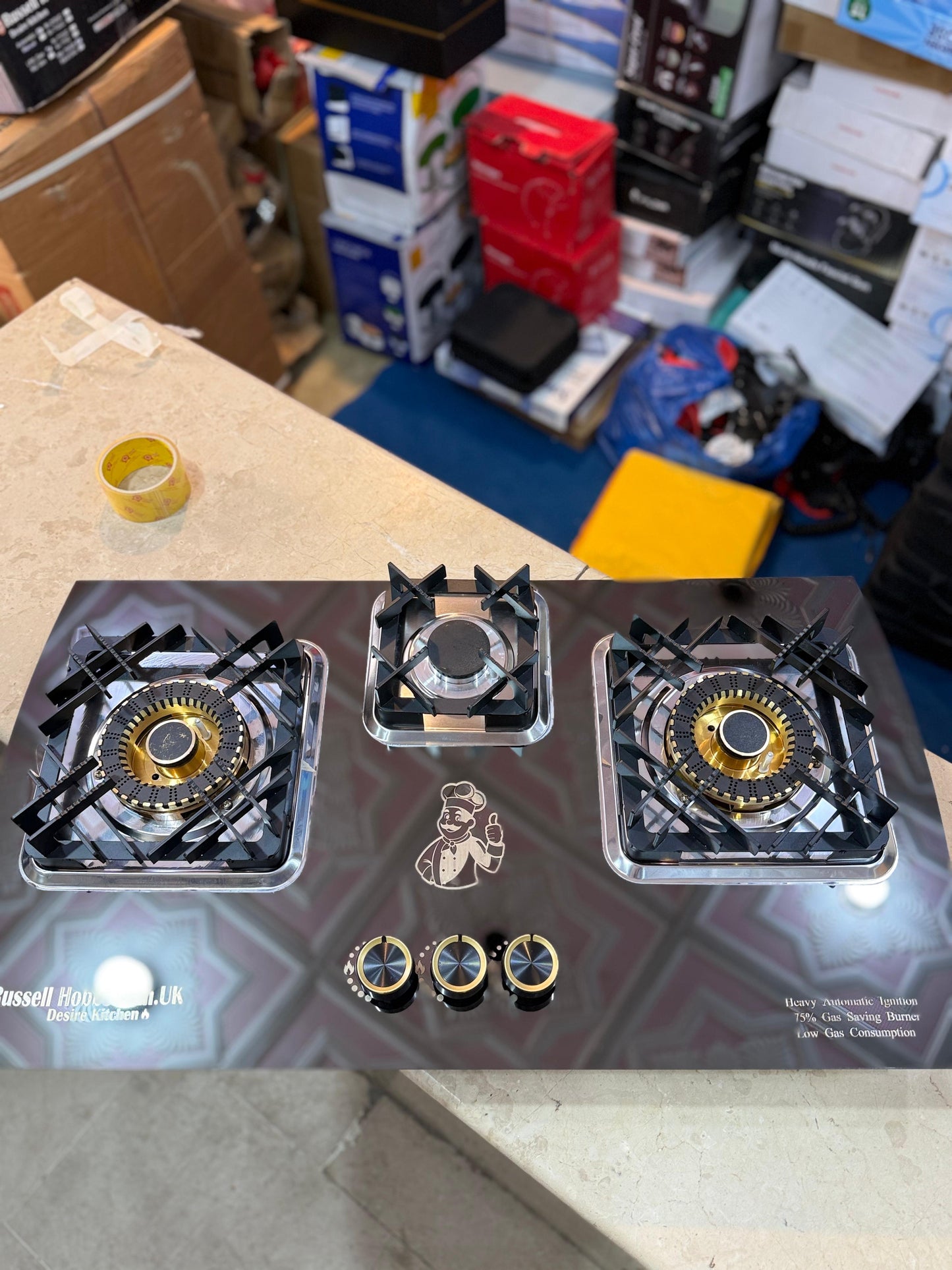 Russell Hobbs 3 burner Stainless steel Gas Stove