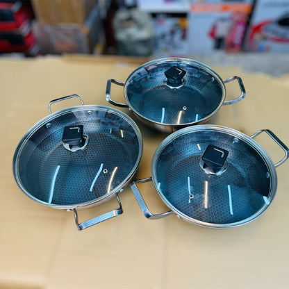 Germany lot honeycomb shallow fry pan set