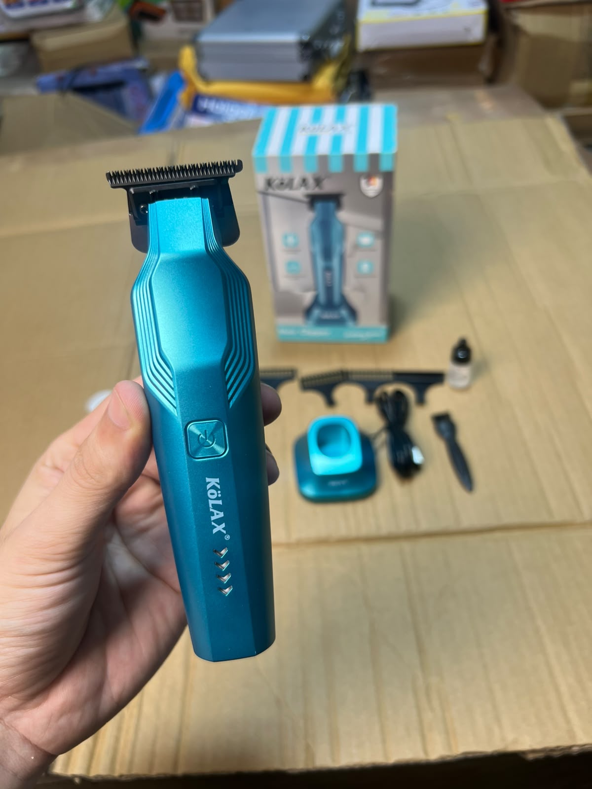 KOLAX Professional Hair Clipper - Cordless T-Blade Trimmer with Charging Stand