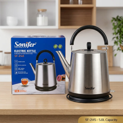 Sonifer Electric Kettle SF-2145 - 5.0L Capacity, 2200W, Stainless Steel