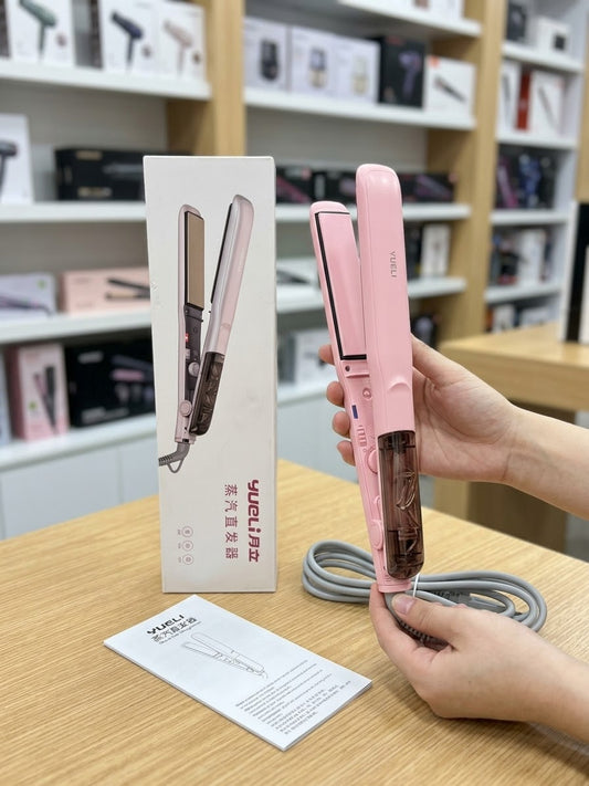 Yueli Steam Hair Straightener - Wide Plate Flat Iron with Adjustable Temperature