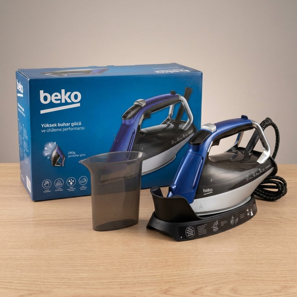 Beko High Power Steam Iron - 260g Steam Boost, Ceramic Soleplate