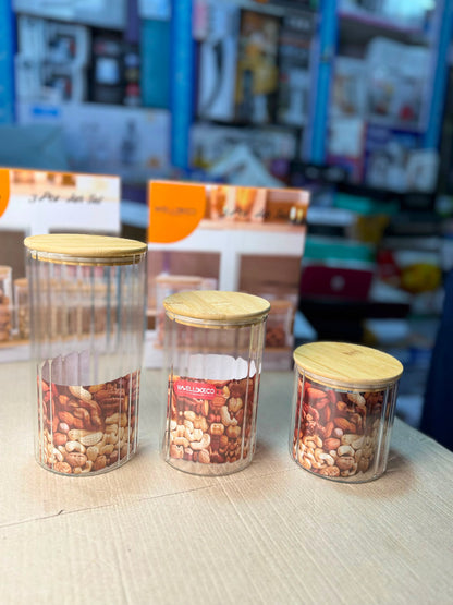 WELLDECO 3Pcs Glass Jar Set