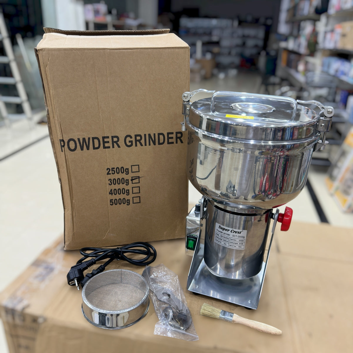 Super Crest Heavy Duty Electric Grinder Mill - Stainless Steel Spice &amp; Masala Grinder
