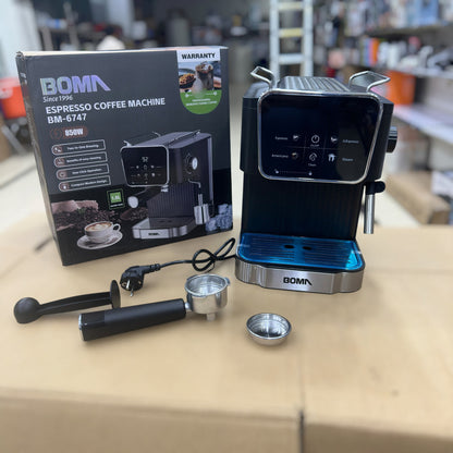 BOMA BM-6747 Espresso Coffee Machine - 850W, Touchscreen Display, 1.8L Tank