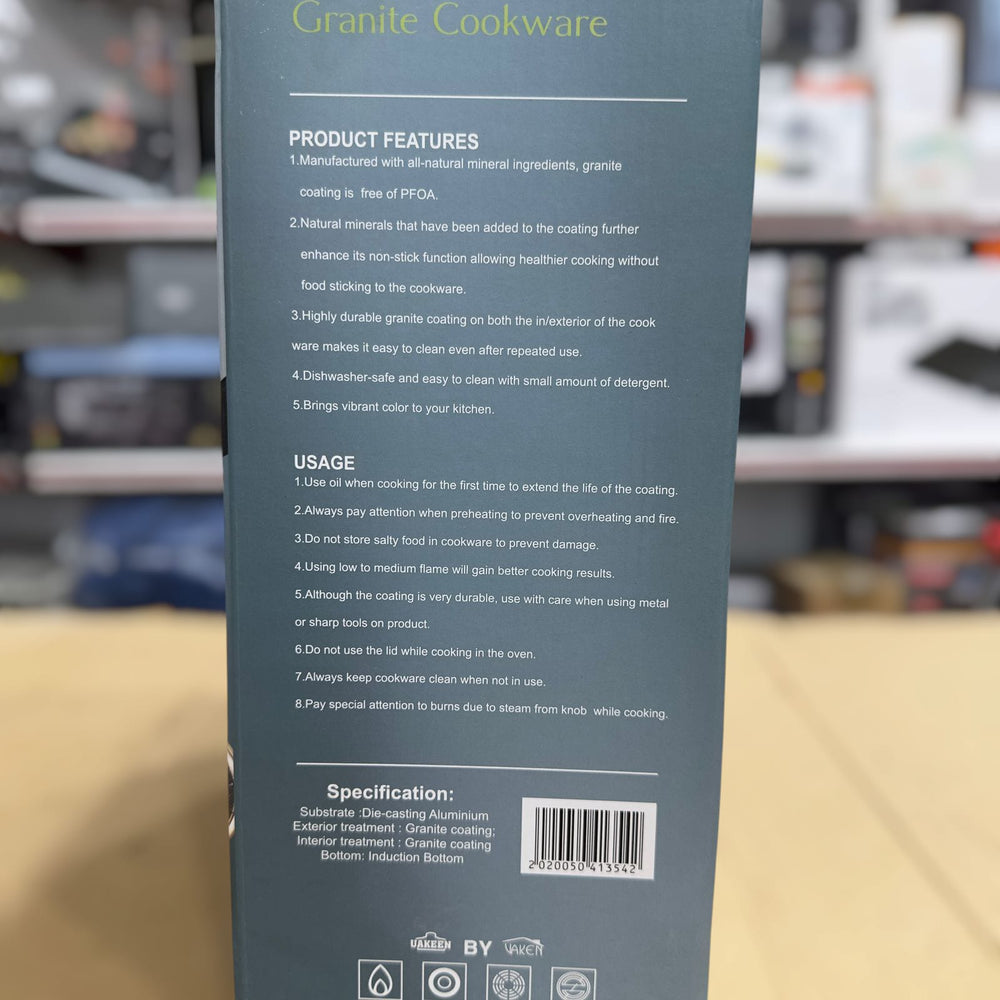 Uakeen 6.4L Induction Die-Cast Granite Casserole 28cm VK-T628