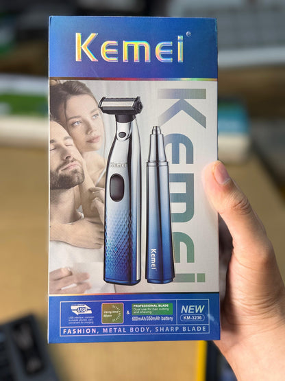 Kemei Durablade Shaver, Trimmer & Nose Trimmer KM-3236