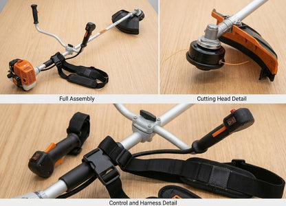4-Stroke Petrol Brush Cutter GX35 - Heavy Duty Grass Cutter with 2-Blade Metal Blade