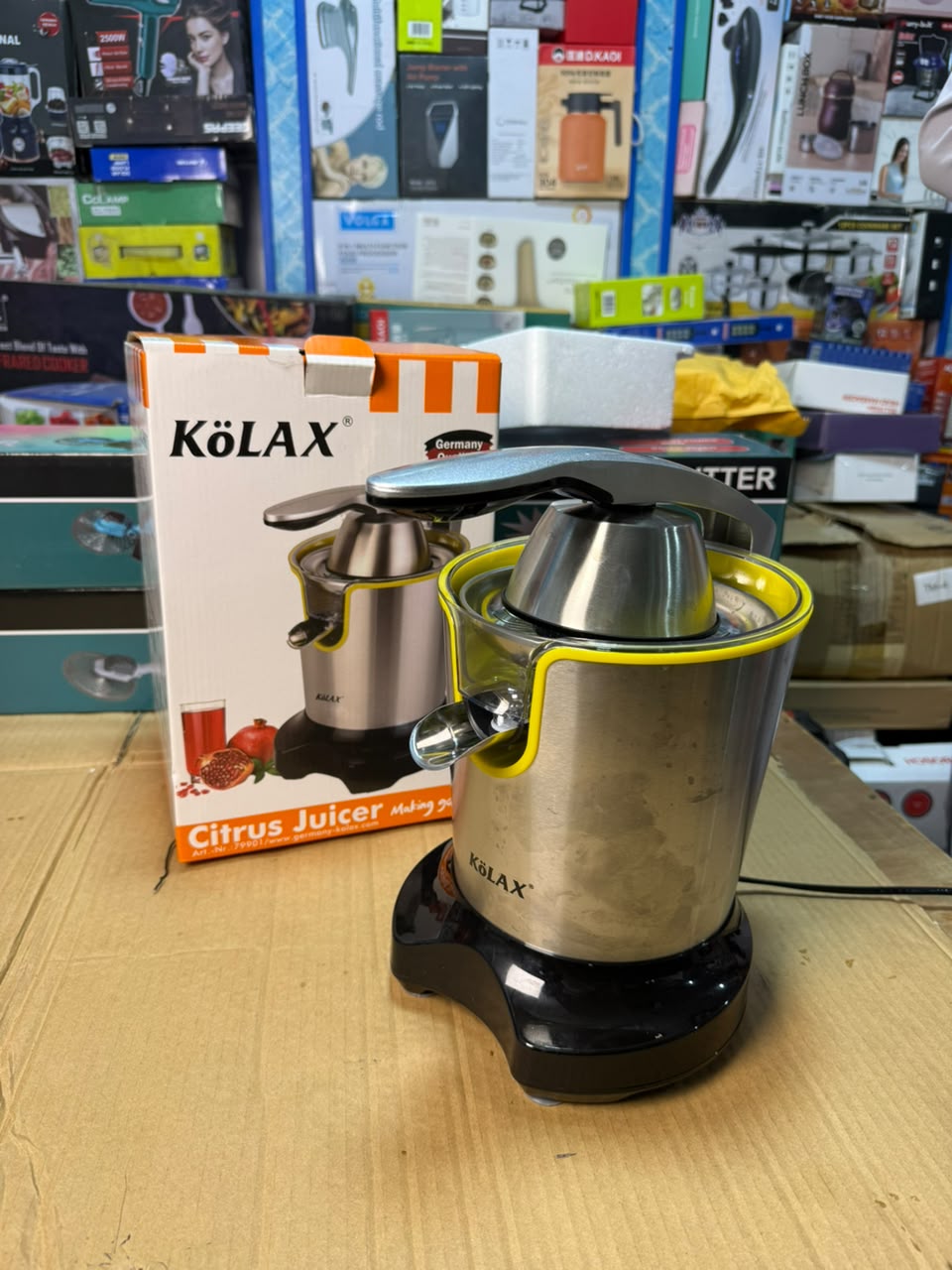 KOLAX Electric Citrus Juicer - Stainless Steel Press Juicer for Orange, Lemon & Pomegranate