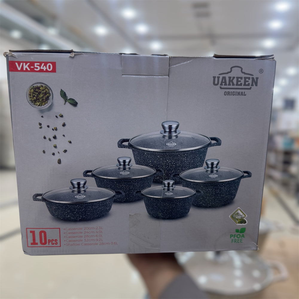 Uakeen 10pcs Granite Coating Cookware Set VK-540