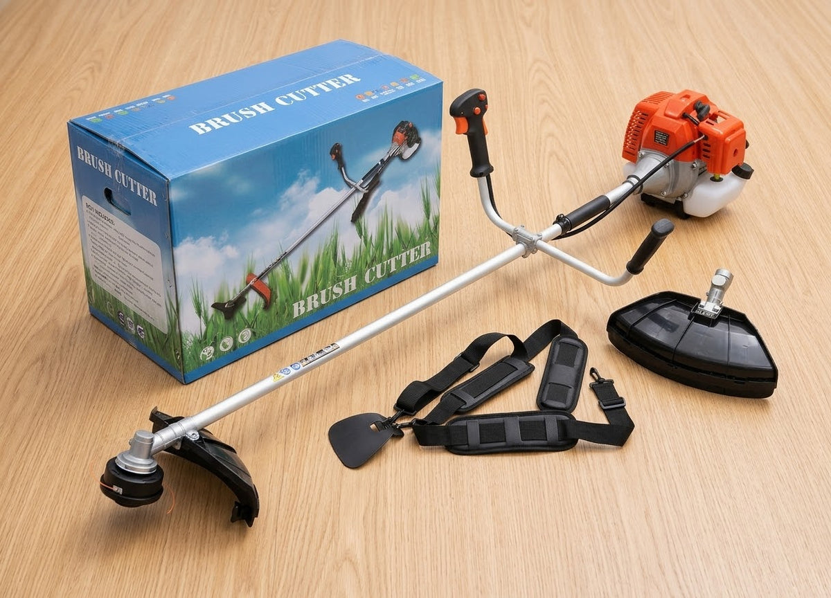 4-Stroke Petrol Brush Cutter GX35 - Heavy Duty Grass Cutter with 2-Blade Metal Blade