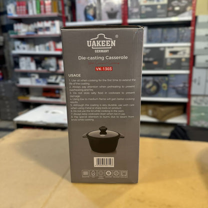 Uakeen Germany Die-Cast Aluminum Casserole 28cm VK-1303