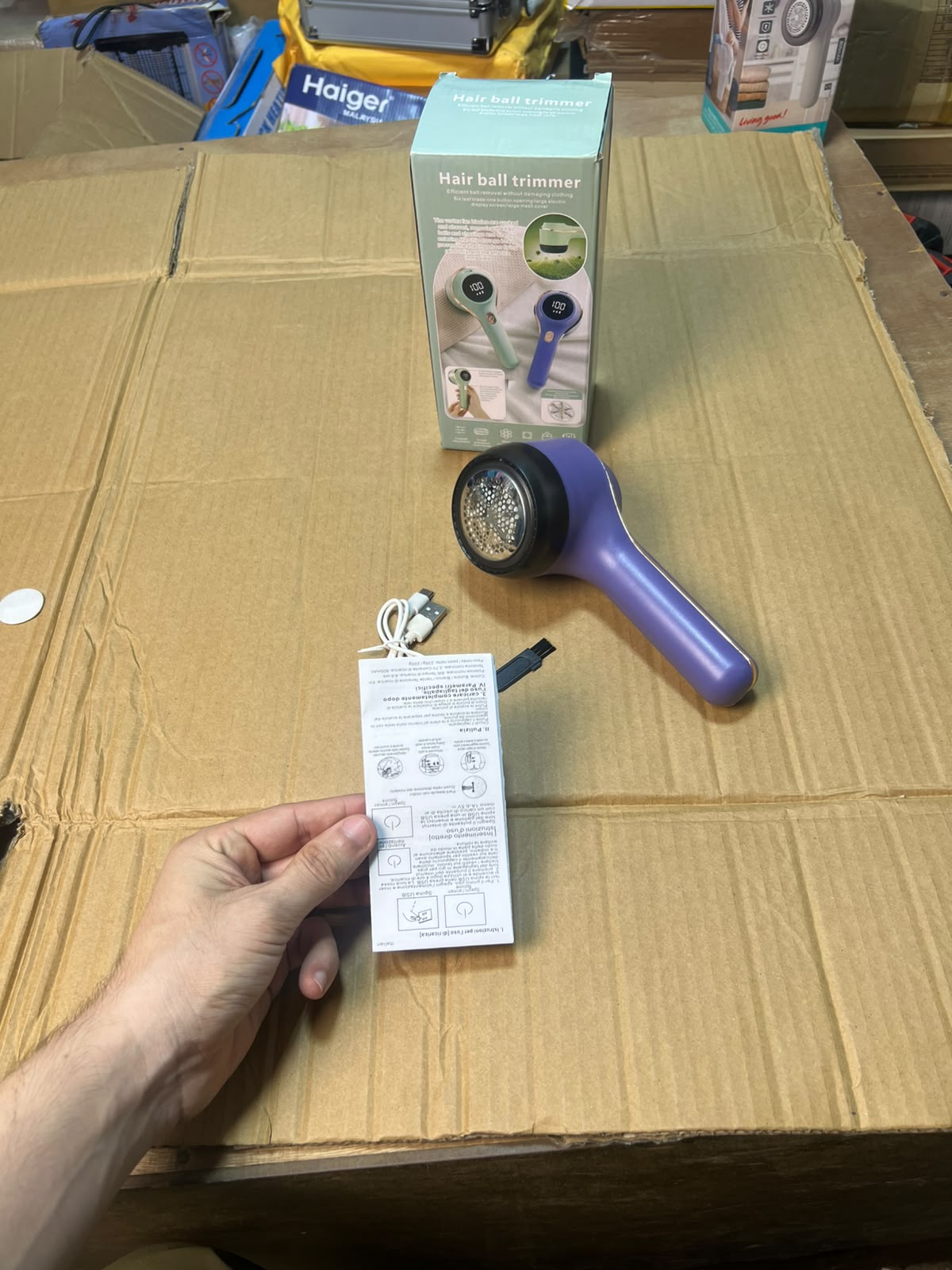 KOLAX Hair Ball Trimmer - Rechargeable Lint Remover with LED Display