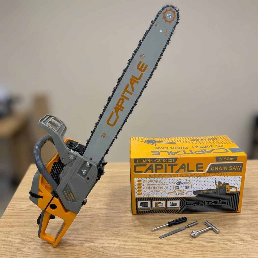CAPITALE Professional Chain Saw CS100221 - 22 Inch (550mm) Guide Bar for Wood & Tree Cutting