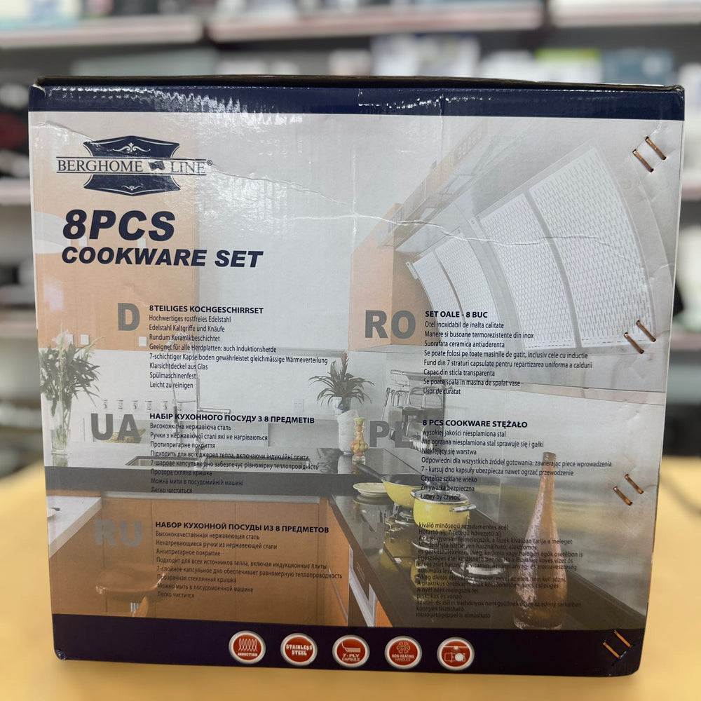 Berghome Line 8pcs Stainless Steel Cookware Set BL-1465