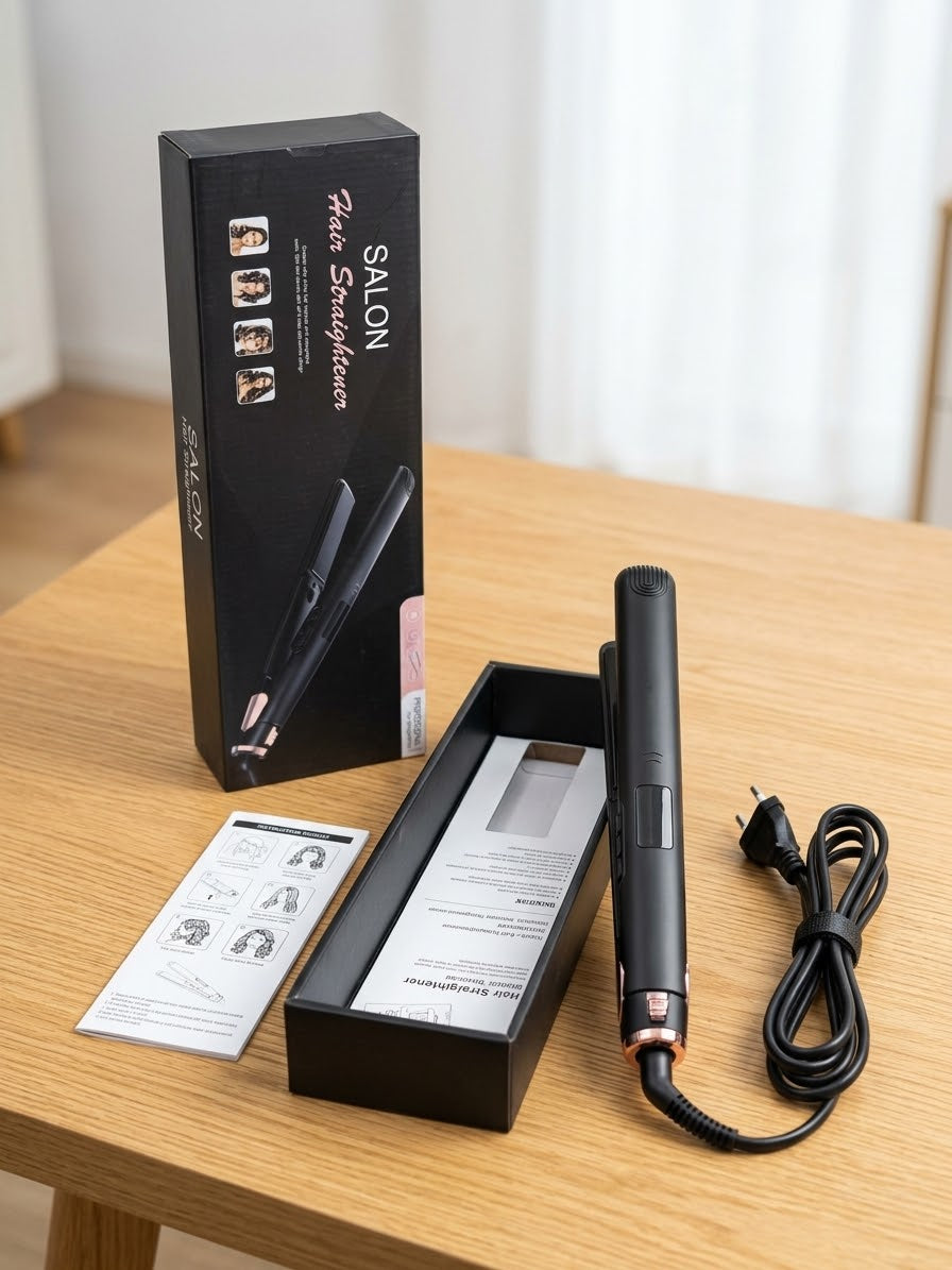Salon Professional Hair Straightener - 4-in-1 Flat Iron for Straightening, Curls & Waves