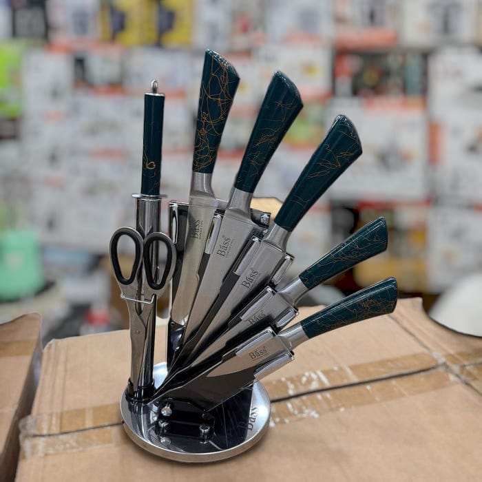 Bass 8pcs kitchen knife set [ Random color]