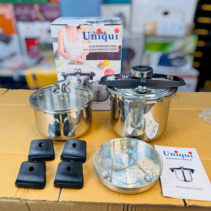 Uniqui Stainless Steel Pressure Cooker Set 6+8L