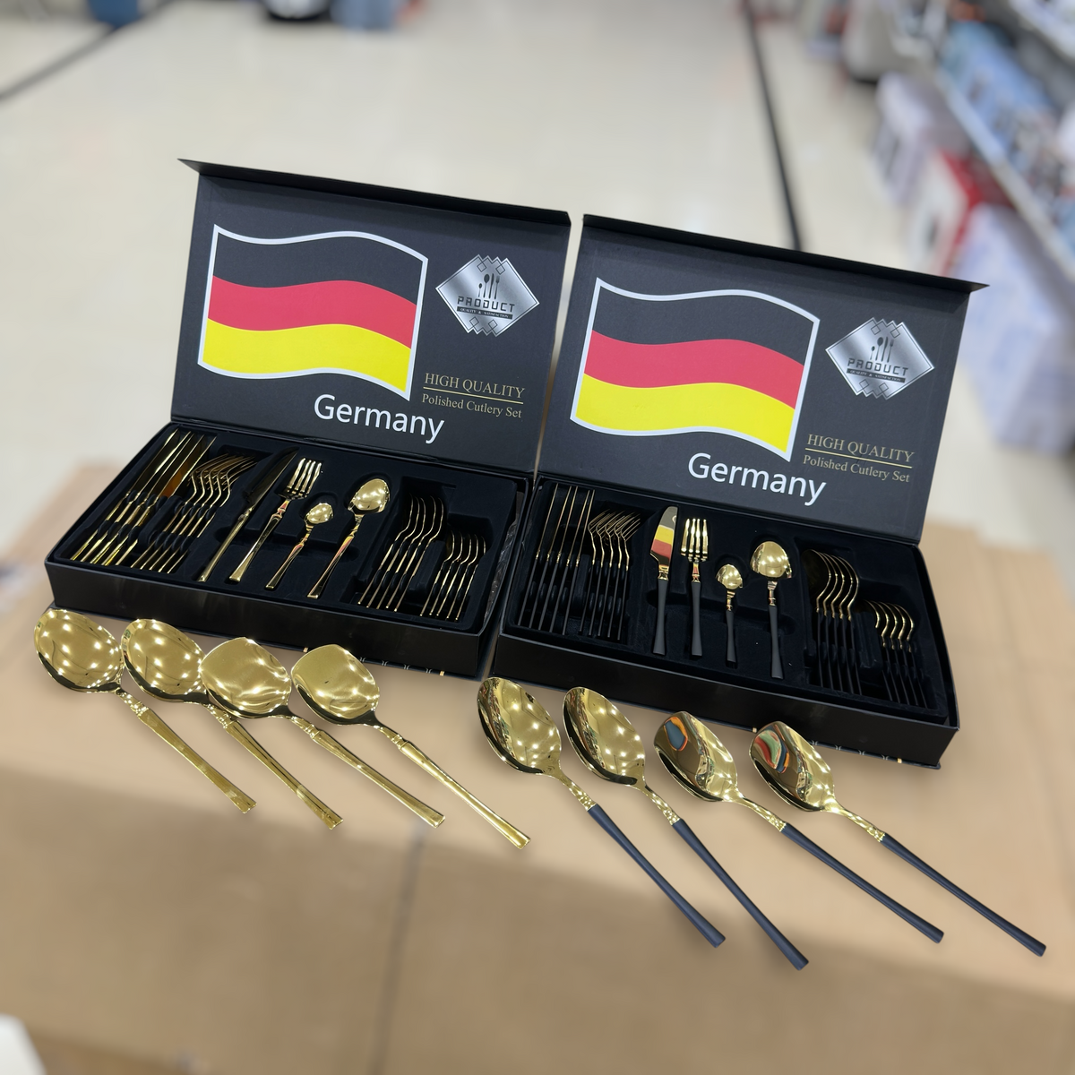 Germany High Quality Polished Cutlery Set - Stainless Steel Gold Flatware