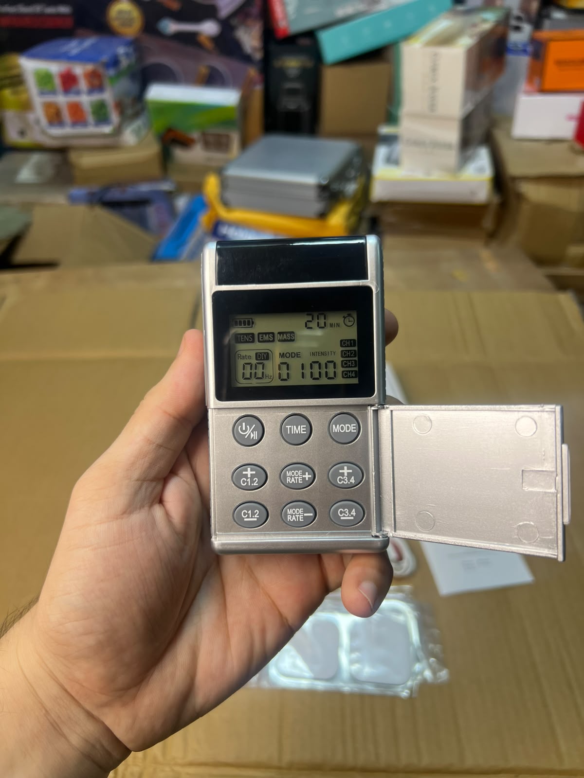 Digital TENS/EMS Muscle Stimulator MH-1007 - Dual Channel Rechargeable Pulse Massager