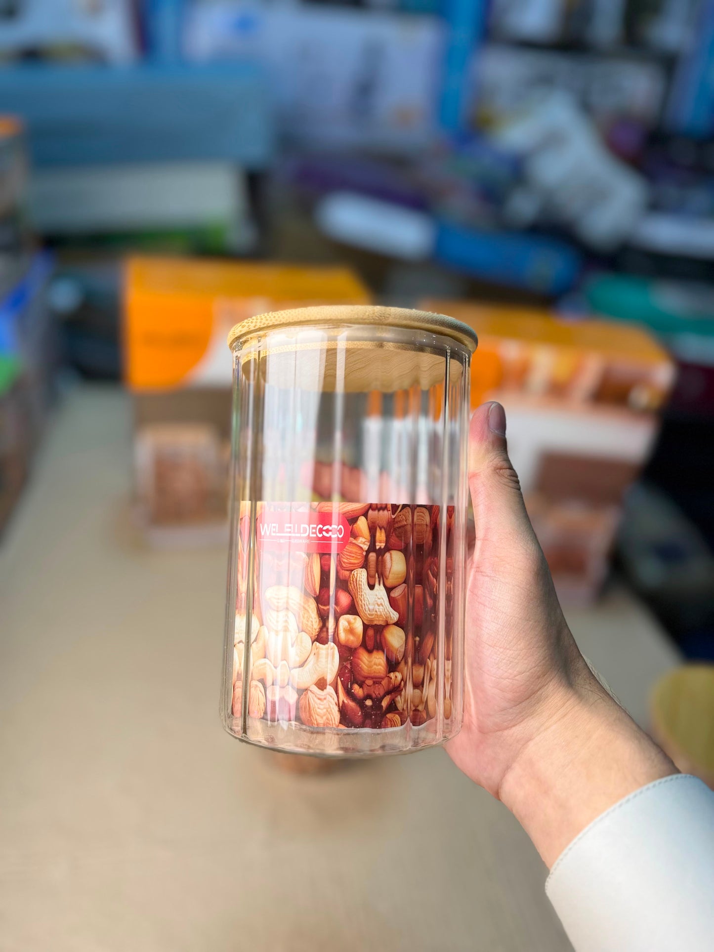 WELLDECO 3Pcs Glass Jar Set