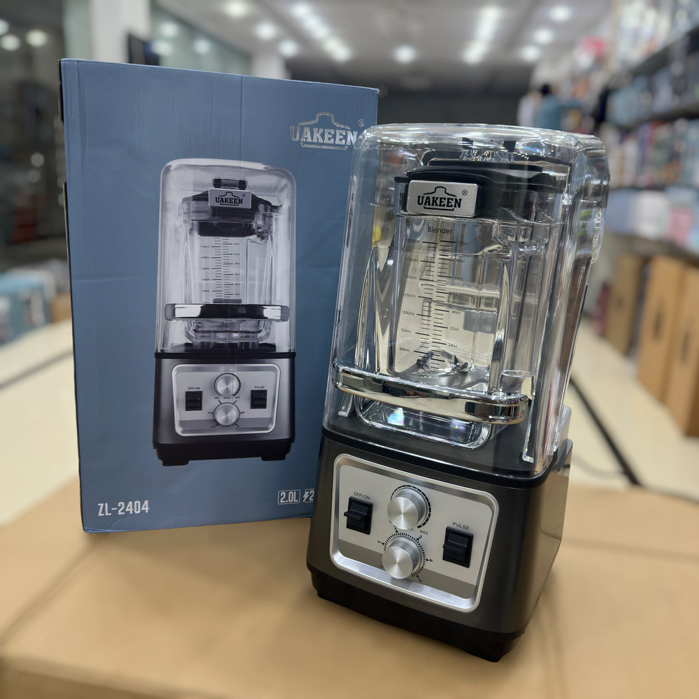 UAKEEN 2.0L Commercial Soundproof Blender | 2000W Heavy Duty Ice Crusher & Smoothie Maker (Model ZL-2404)