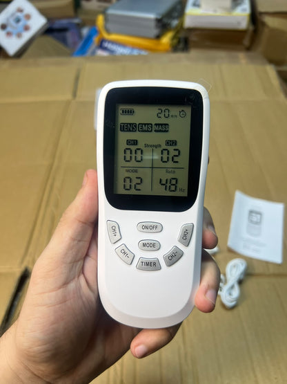 Digital TENS Muscle Stimulator Massager MH-1038 - Rechargeable Pulse Massager with LCD