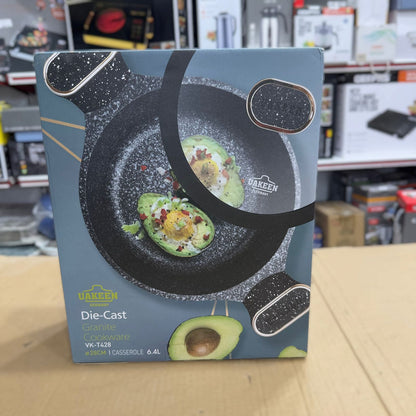 Uakeen 6.4L Induction Die-Cast Granite Casserole 28cm VK-T628