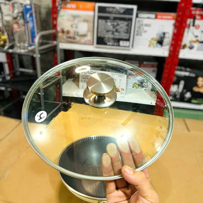 Laser Stainless Steel HoneyComb Wok/Pan 30cm