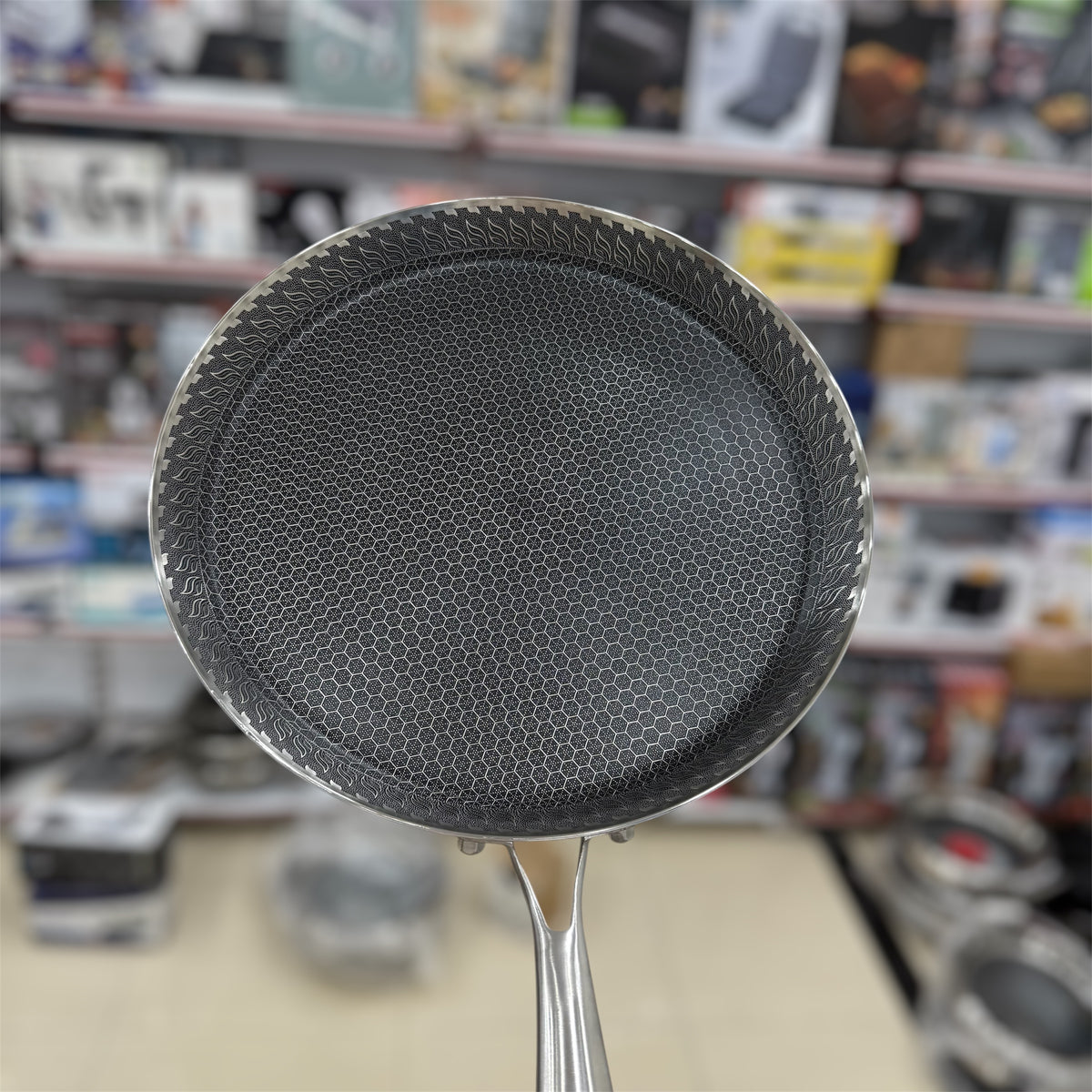 Etched Honeycomb Non-Stick Stainless Steel Frying Pan - 24cm, 26cm, 28cm, 30cm
