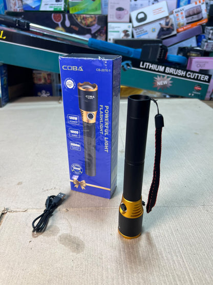 COBA Powerful LED Flashlight CB-2076-1 - 10000mAh, Type-C Rechargeable, 3000m Range