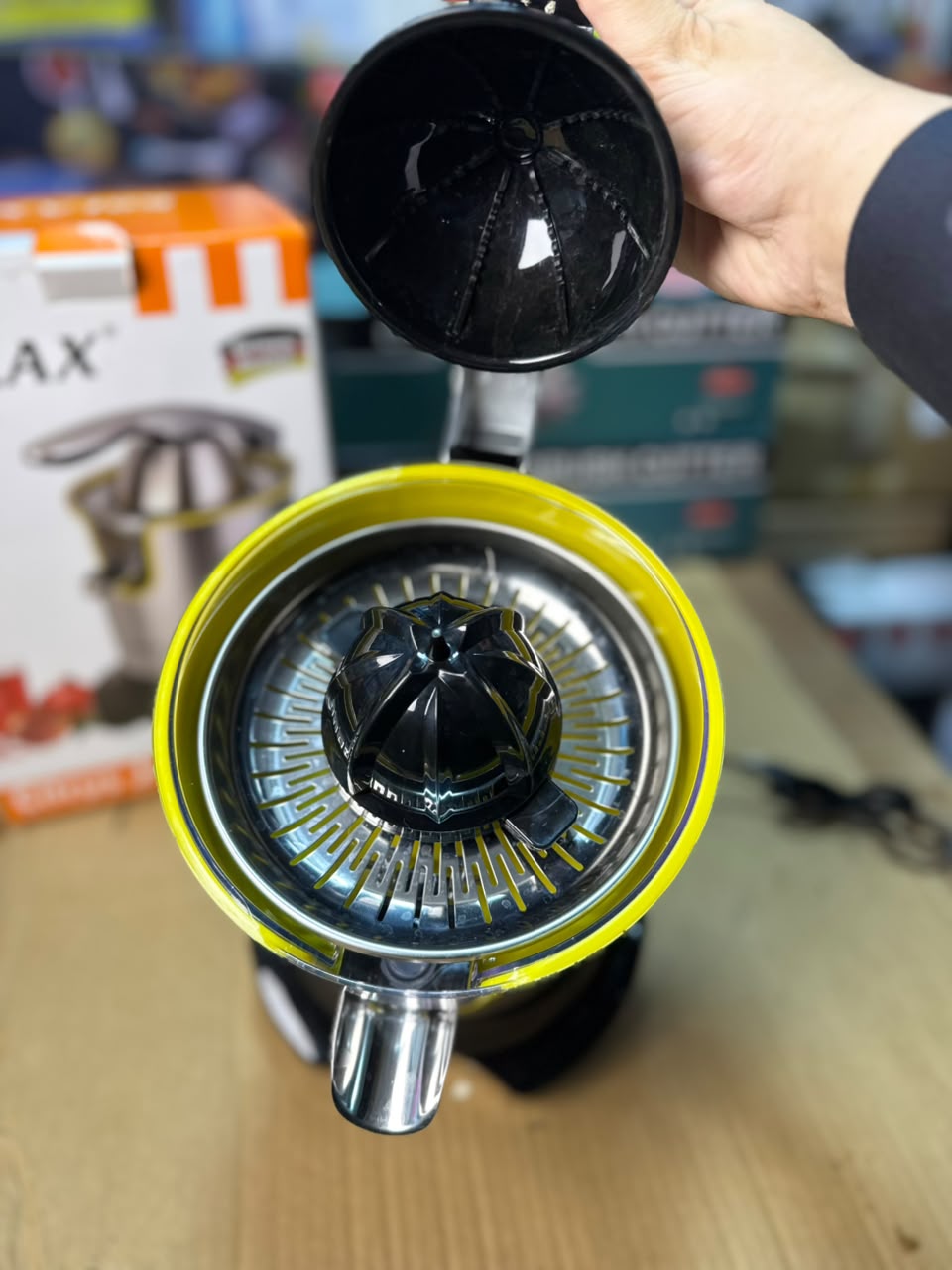 KOLAX Electric Citrus Juicer - Stainless Steel Press Juicer for Orange, Lemon & Pomegranate